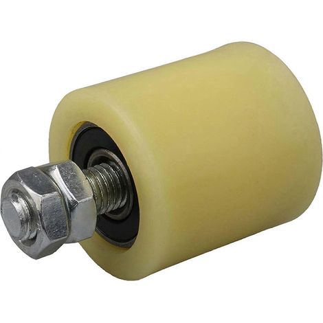 10 galets de guidage plats jaune-argent de 48 x 50 mm en acier nylon avec vis M12 6201 pour portails coulissants électriques - JBMEDIA (1/4)