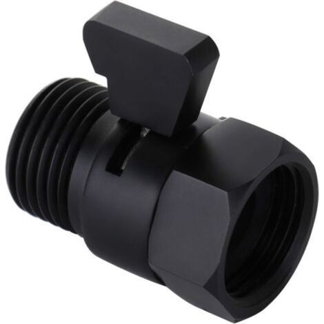 (Matte Black) Water flow control valve, brushed nickel shut-off valve for handheld shower, adjustable water pressure shut-off valve, standard G1/2 brass connection (1/5)