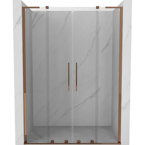 Mexen Velar L Duo porte de douche coulissante 140 cm, transparent, or rose - 871-140-003-02-60 (1/5)
