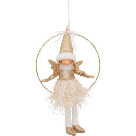 Déco Lumineuse Fée dorée LED Blanc chaud H 32 cm - Feeric Christmas (1/4)