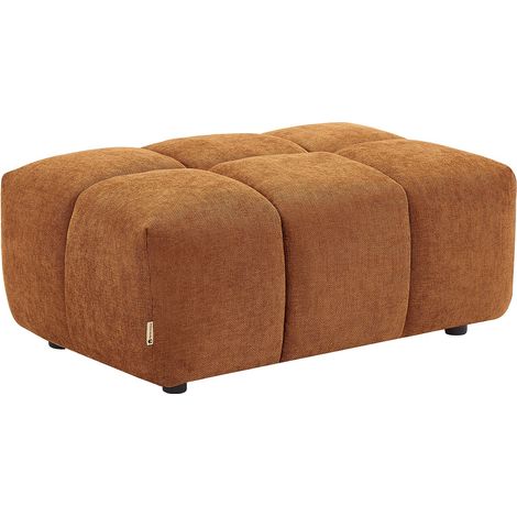 Pouf in Tessuto testurizzato Terracotta - APOLIU