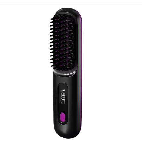 Lisseur sans fil, mini lisseur portable, 3 réglages de température, affichage LED, chargement USB, chauffe rapide, indispensable en voyage (noir) (1/5)