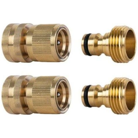 2 Ensembles de Raccord Tuyau d'Arrosage Laiton 12 mm,Adaptateur Robinet Tuyau Arrosage pour Jardin, Cuisine, Extérieur (1/4)