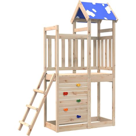 Spielturm Braun 110,5 x 52,5 x 215 cm Massives Kiefernholz vidaXL