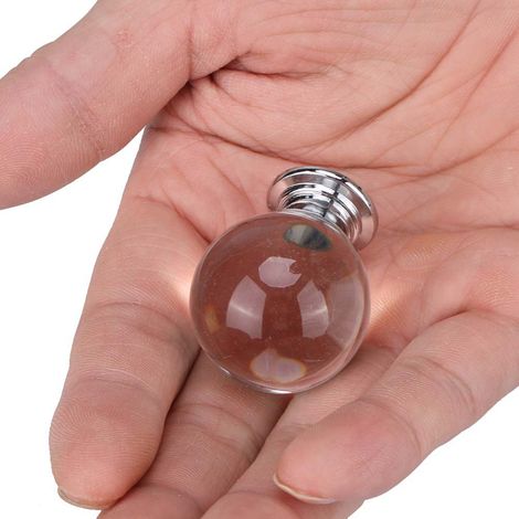 Poignée de tiroir/placard en verre cristal en forme de boule de 30 mm (1 pièce) (1/5)