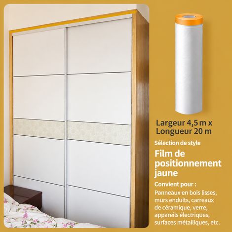 Bâche de protection anti-poussière PE 4,5 x 20 m avec bande adhésive 16 4.5 20m 30 × 6 × 6 cm 620 g – Livraison gratuite