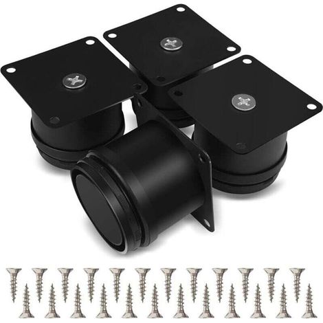 Set di 4 gambe per mobili, gambe per tavolo regolabili in acciaio inossidabile da 50 mm, gambe per mobili da bagno, gambe per mobili da ufficio, gambe per mobili da cucina, altezza reg (1/4)
