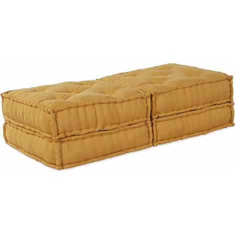 Unité de canapé modulaire 2 pcs Jaune 140 x 70 x 36 cm Tissu