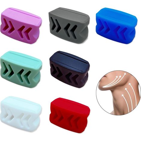 Attrezzo per esercizi in silicone per la mandibola, 8 pezzi, per uomo e donna, 5 livelli di resistenza. Affina e tonifica il viso, attiva i muscoli facciali. (1/3)