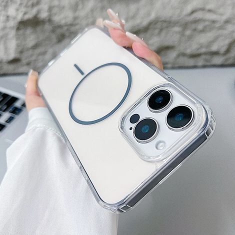 Étui de protection magnétique transparent pour iPhone (iPhone 7 Plus, gris)