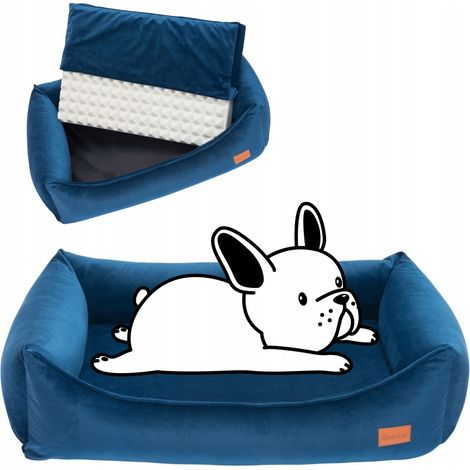 Cuccia ortopedica per cani, divano per cuccioli, 70x55x18 cm, Ucraina, blu navy (1/5)