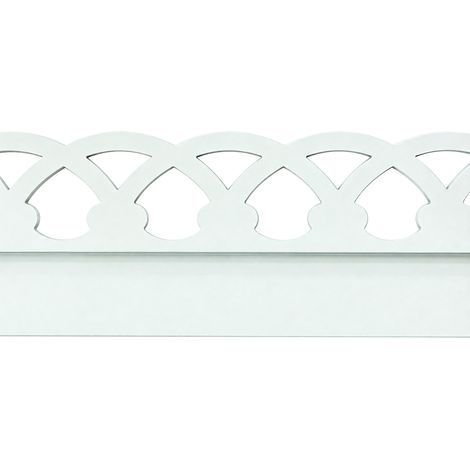 Lambrequin décoratif en acier pour façade et toiture – Blanc RAL 9002 – Longueur 2 m – LPP KAMAIL Blanc (1/3)