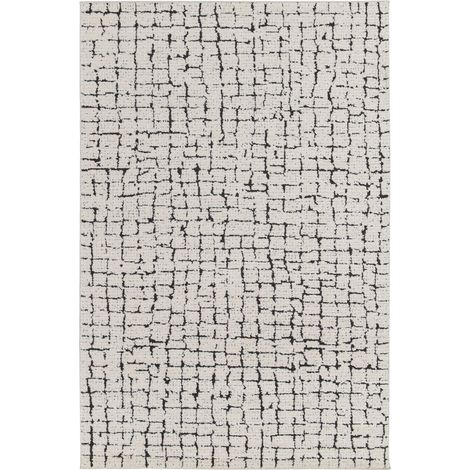 BOBOCHIC - Tapis poils ras NEBULIA motif abstrait 200x290 Beige (1/5)