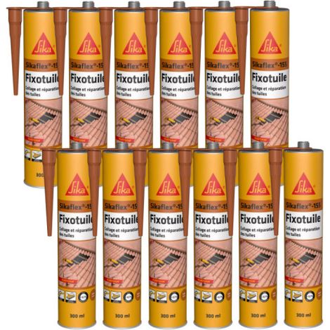 Lotto di 12 colle flessibili SIKA Sika Fixotuile - Terracotta - 300ml