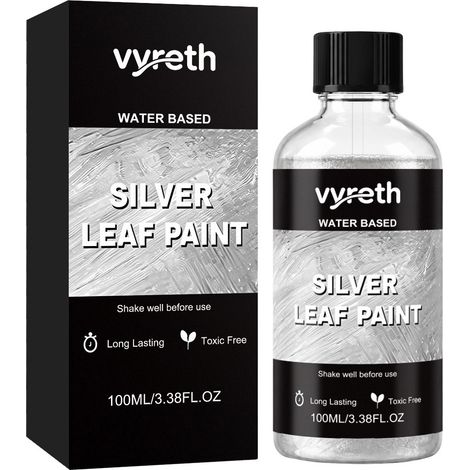 Peinture argentée métallisée Vyreth pour la rénovation et la réparation de quincaillerie et de céramique, revêtement argenté à l'éclat métallique, résistant à l'humidité et facile d'entretien, 100 ml. (1/5)