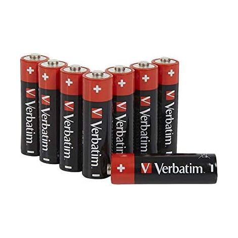 Verbatim 49503 Pile Alcaline Stilo AA LR6 1.5V Monouso Confezione da 8 Pezzi colore Nero (1/5)