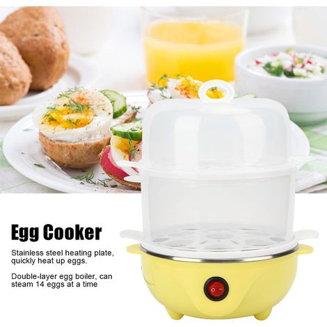 Cuiseur à œufs domestique à double compartiment, appareil de cuisson des œufs, ustensiles de cuisine, prise européenne 220 V (1/5)