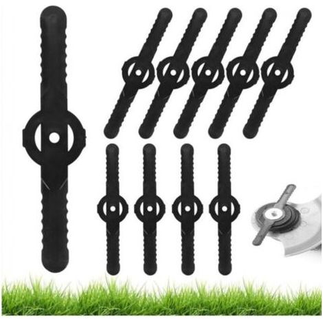 Lot de 10 Lames de Rechange en Plastique de 15 cm pour Coupe-Bordure, Lames en Plastique pour Coupe-Bordure, Accessoires de Coupe-Bordure, Lames en Plastique pour Tondeuse avec Lame (Noir (1/5)