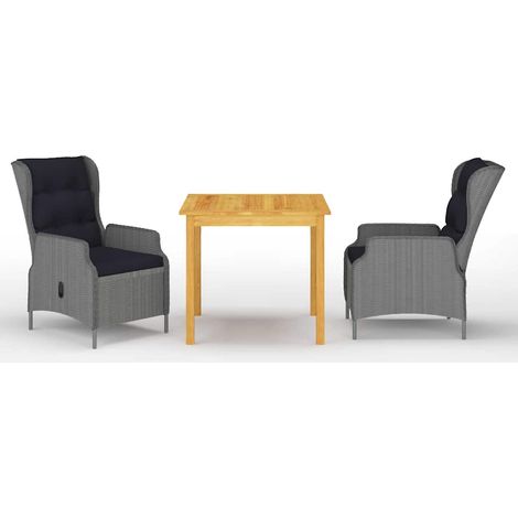 Ensemble à manger de jardin 3 pcs-Salon de jardin Gris clair 377897 (1/5)