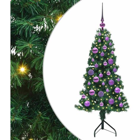 Árbol de Navidad Artificial de Esquina Verde 120 cm PVC y Metal vidaXL (1/5)