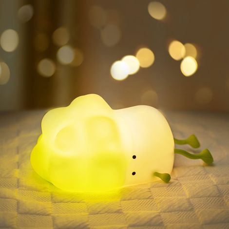 Veilleuse pour enfants, chou mignon en silicone, veilleuse de chambre pour bébé, intensité réglable avec minuterie, lampe de chevet rechargeable portable pour filles et adolescentes (1/5)