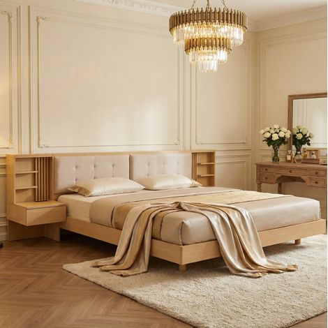 Bett Doppelbett Stauraum 180x200 Holz schwebend OKMYHOME (1/5)