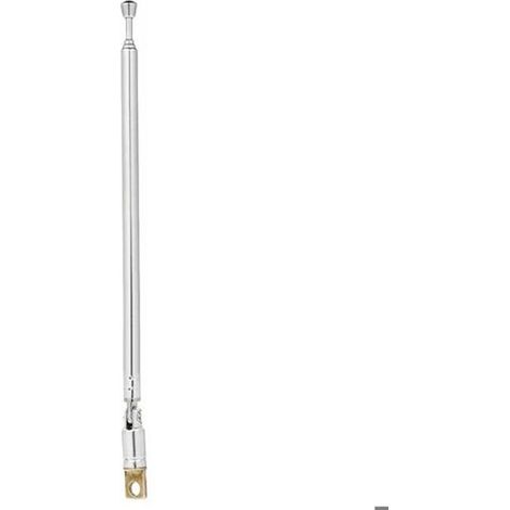 Antena de radio telescópica de cuatro secciones, fabricada en cobre cromado, con rotación de 360°. (1/5)