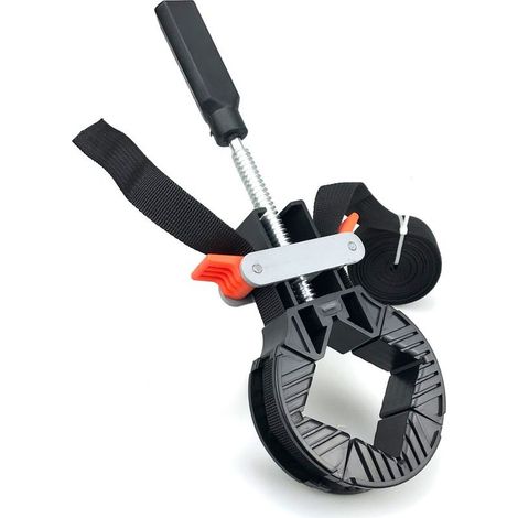 Presse à Cadre 4 Coins, 4m de Cadre Réglable,Angle de sangle multifonctionnel,Outils de menuiserie pour tiroirs à cadres photo (Noir) (1/5)