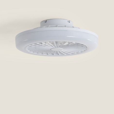 Ledkia – Ventilateur de plafond silencieux DC avec éclairage LED – Télécommande – Petit modèle pour pièces jusqu'à 10 m² – Blanc ø45 cm