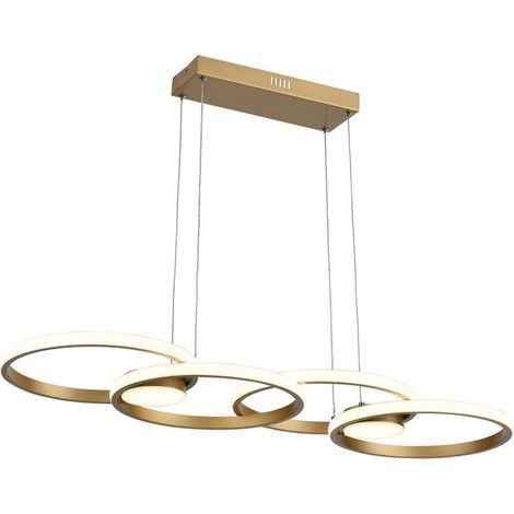 Suspension LED Audia anneaux laiton 48W moderne Reality