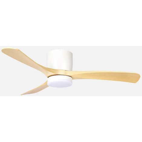 Paterna DC-Ventilator 18 W Weiß/Buche, 3 Flügel, 6 Geschwindigkeiten, 117°C, optionales Licht, 2250 lm, 3000/4500/6500 kK, Fernb (1/2)