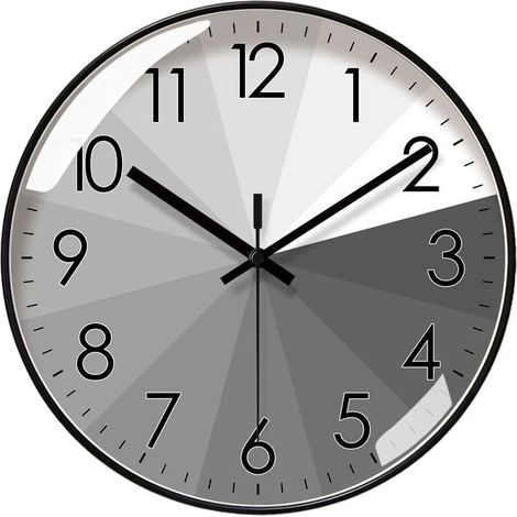 Horloge murale silencieuse (20 cm), décoration artistique dégradée de gris, cadeau original pour une pendaison de crémaillère. (1/5)