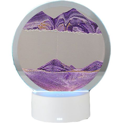 Lampe à sables mouvants, cadeaux créatifs, loisirs à la maison et décoration de bureau, violet (avec télécommande) (1/5)
