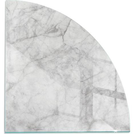 Plaque de sol sous poêle à bois en verre trempé protection thermique du plancher Motif structure marbrée 1/4 100x100 cm (1/5)