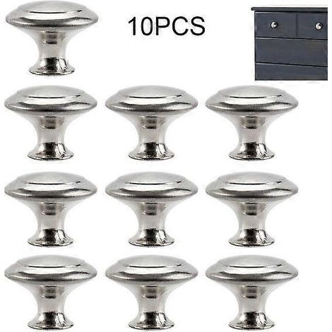 10 boutons de porte de placard de cuisine en nickel brossé, poignées de tiroir et de commode. (1/5)