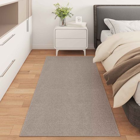 Indoor Rug LUGO Cream and Taupe 80 x 200 cm Polyester vidaXL