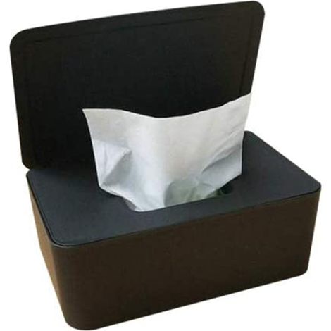 Boîte à lingettes bébé avec couvercle anti-poussière, étui de rangement sec pour mouchoirs humides et secs, distributeur de lingettes pour visage, housse de protection. (1/5)