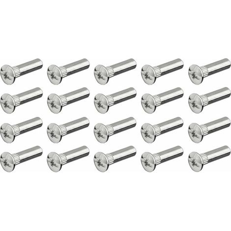 – Lot de 20 écrous douille tête plate en acier nickelé – Pour vis M6 – Fixation métal et bois – Longueur 30mm – Diamètre 8mm
