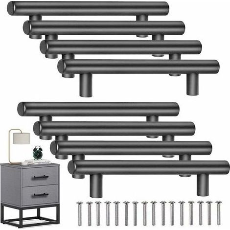 8 PCS T- Bar Bâton Cuisine Porte Poignées Tire Avec Vis(150MM), Acier Inoxydable Poignee de Meuble Cuisine Espacement des Trous de 96 mm, pour Porte d'armoire Poignées de Porte de Cuis (1/4)