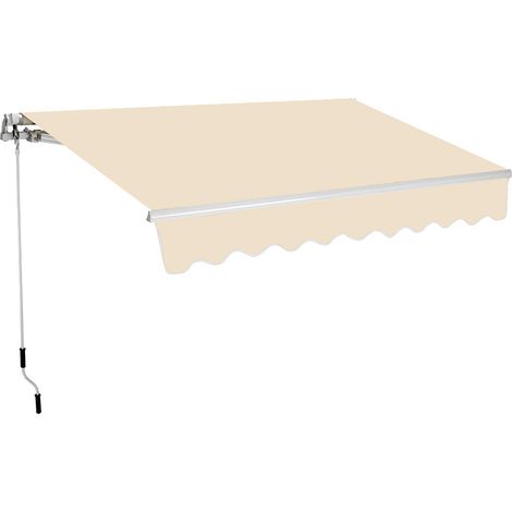 Tenda da Sole Barra Quadra 200x250 cm Tessuto in Poliestere Beige Unito (1/3)