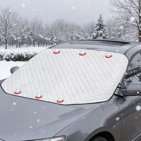 Kaelt - 193x126cm Couverture Pare-Brise Voiture Hiver, Protège Pare Brise Avant Voitures Givre, Bâche Magnétique Anti Neige Glace Pluie Gel Soleil, Repliable (1/5)
