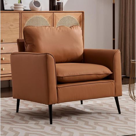 Sessel aus Kunstleder Braun für Wohnzimmer und Balkon OKMYHOME (1/5)