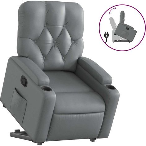 Maison Exclusive - Relaxsessel mit Aufstehhilfe Grau Kunstleder