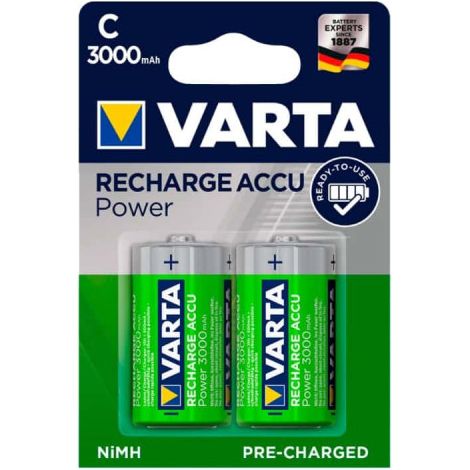 Batteria ricaricabile Varta accu power c - lr14 3000ma blister 2 unità ø26,2x50mm