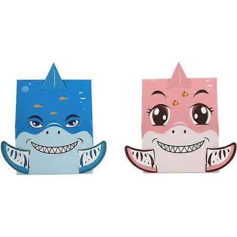 50 boîtes requin en relief - Bleues et roses, boîtes cadeaux en carton, boîtes cadeaux vides, mini-boîtes à bonbons, chocolats, pour les remises de diplômes, les mariages et les fêtes. (1/5)