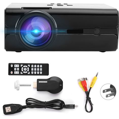 UHAPPY Mini U45 Tragbarer WLAN-Projektor, Drahtlose Bildschirmübertragung, 720p/1080p-kompatibel, 100–240-V-Netzteil mit schwarzem japanischem Stecker (1/5)