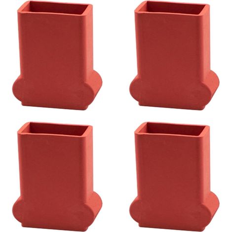 Set of 4 non-slip rubber protective covers for ladder feet, accessories for ladder extensions (red, 27.5 x 50 mm) (1/5)
