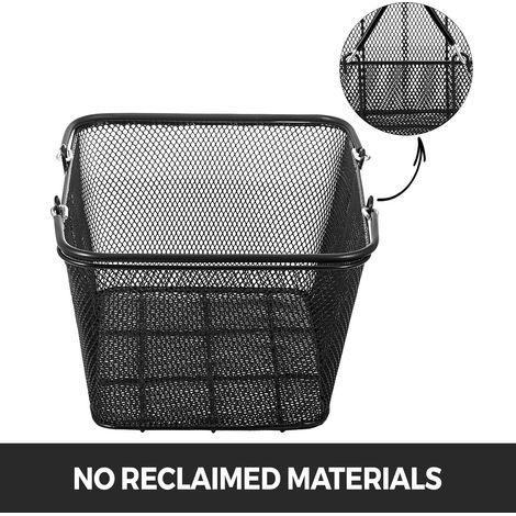 Panier de courses avec poignées, 12 pièces, paniers à provision portable en fil métallique, 41x31x18 cm, ensemble de paniers de rangement pour supermarchés, magasins de détail, épicerie, noir (1/5)