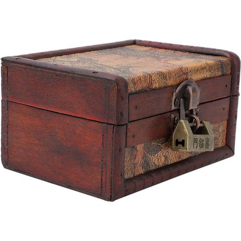 Boîte de rangement vintage en bois pour bijoux et colliers, avec serrure. Décoration intérieure. (1/5)