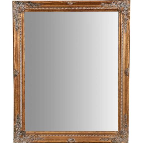 Espejo de pared de colgar  vertical/horizontal 37x3x47 cm con efecto oro envejecido (1/5)